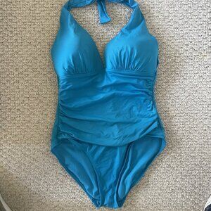 LAUREN Ralph Lauren Womens Molded Cup Halter Top One Piece Size L/XL
